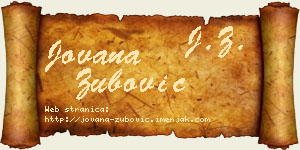 Jovana Zubović vizit kartica